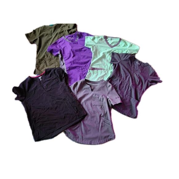 Lot Of 6 Medical Scrubs Buttersoft Scrubs Scrubstar And Climate Right Cuddle XS - Picture 2 of 16